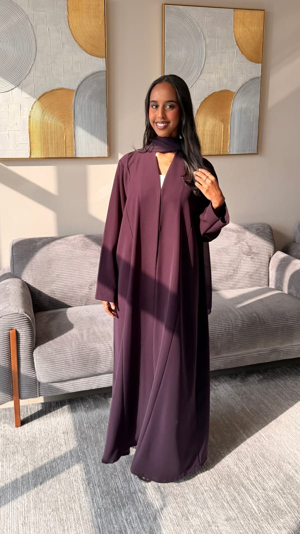 Leena abaya Purple Plum