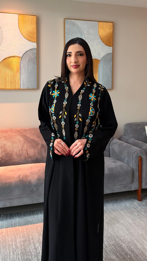 nawras abaya black