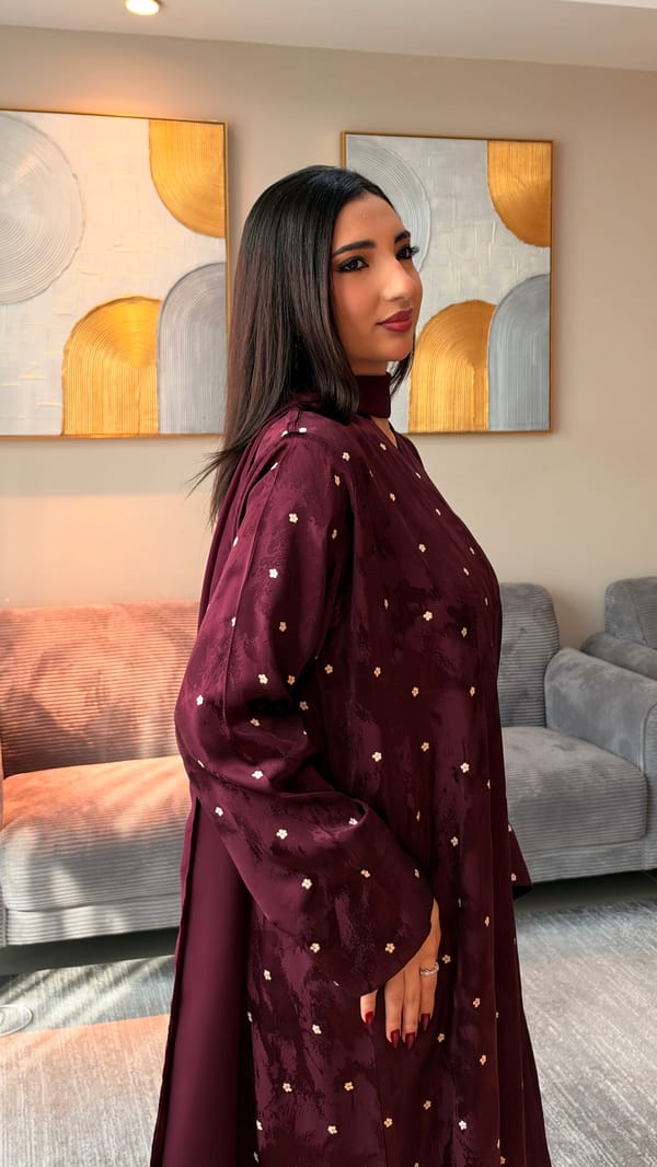 Amal jacquard fabric abaya