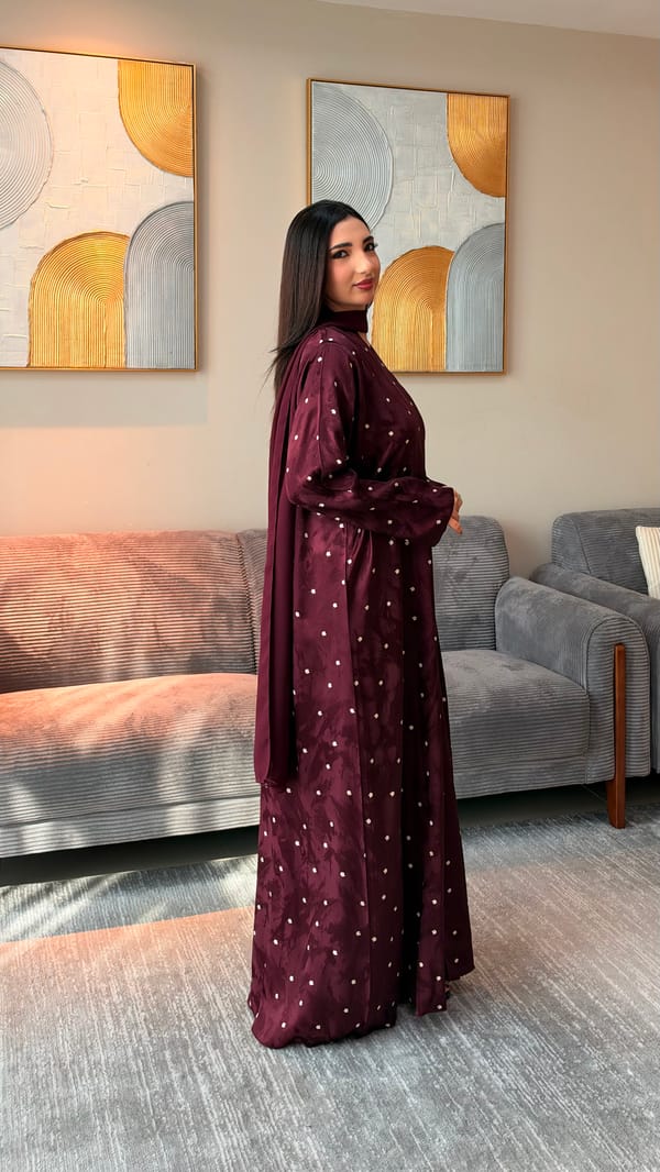 Amal jacquard fabric abaya