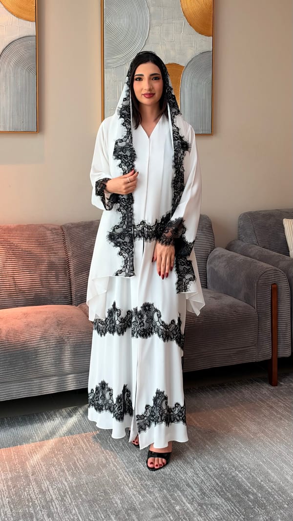 Fadwa abaya white
