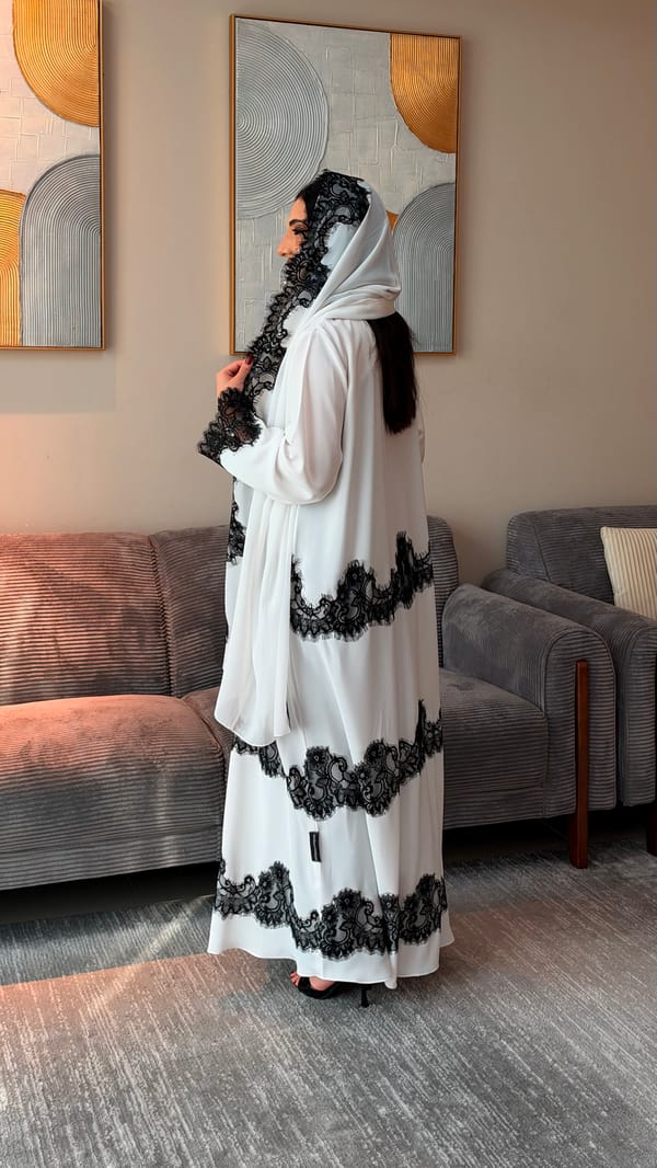Fadwa abaya white