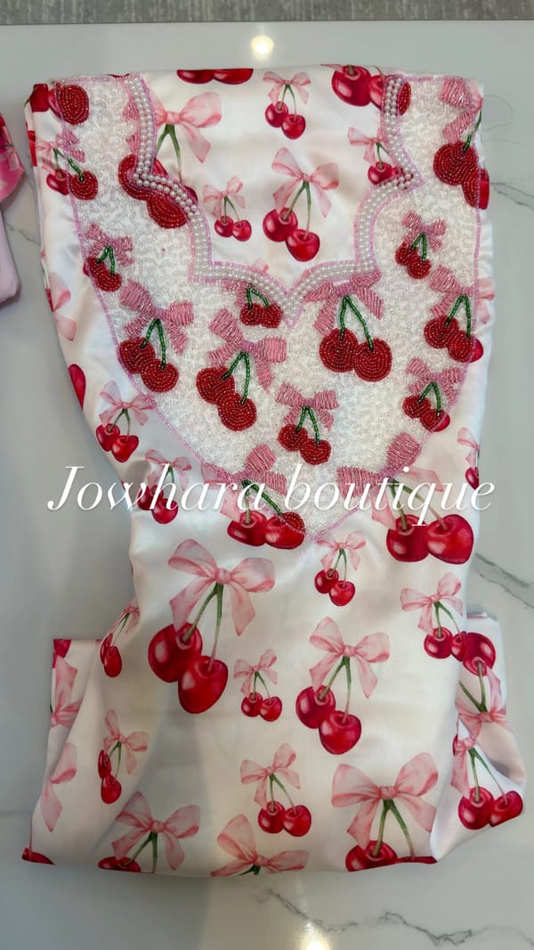 Mukhawar kids white with cherry