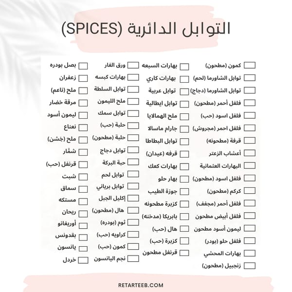 ملصقات التوابل الدائرية