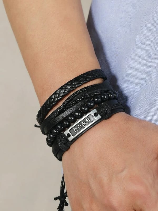 Vintage 4 Pieces Set Multi-layered Braided Bracelet