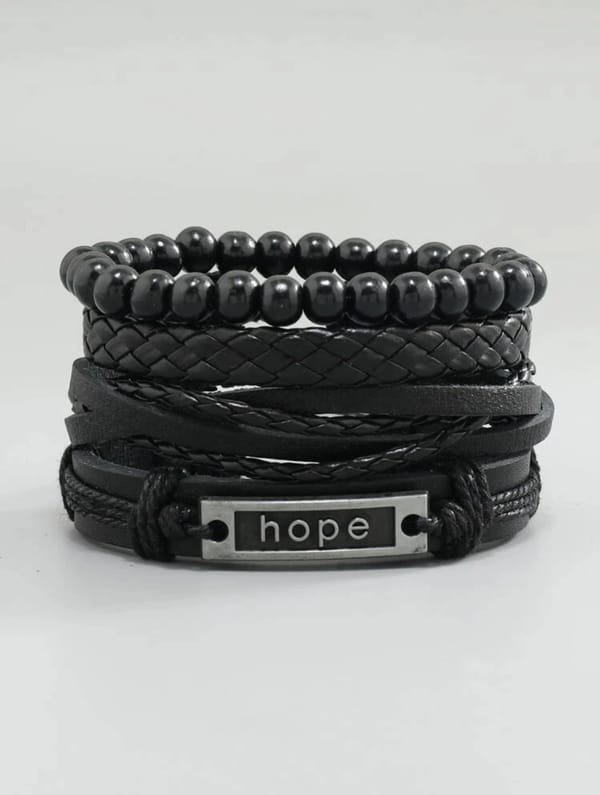 Vintage 4 Pieces Set Multi-layered Braided Bracelet