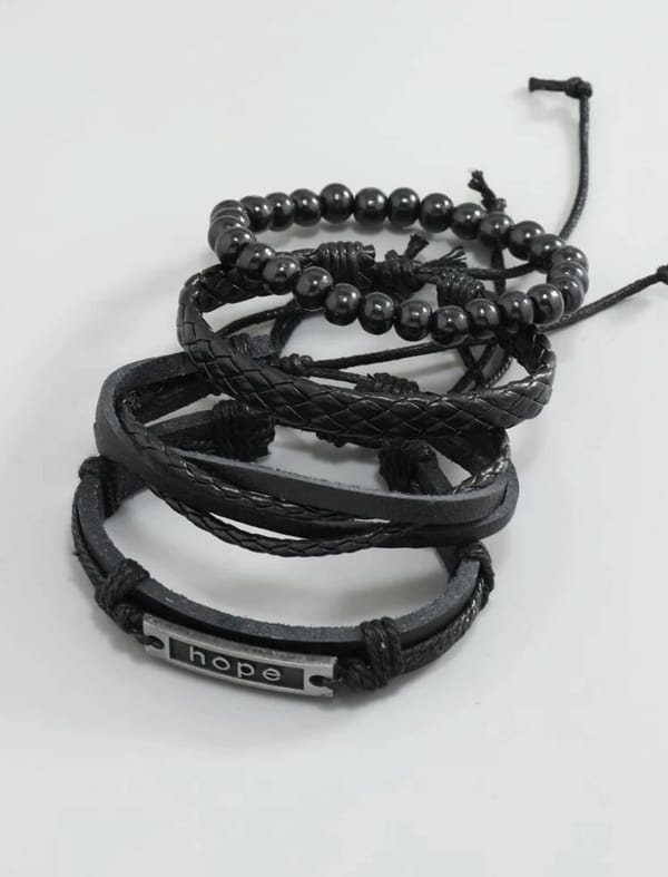 Vintage 4 Pieces Set Multi-layered Braided Bracelet