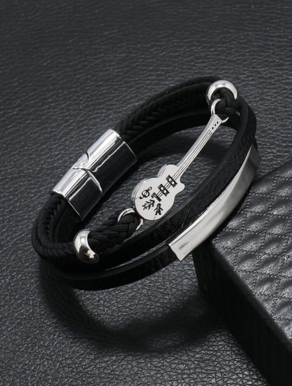 Men Guitar Layered Bracelet