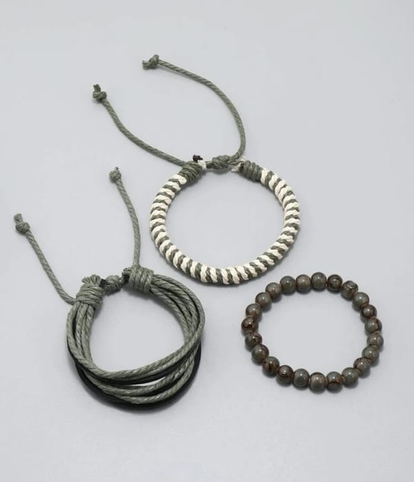 3 Pieces Men Minimalist Beaded Bracelet