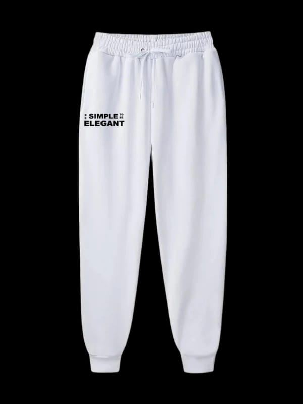 ST ,Be Simple To Be Elegant Sport Casual SweatPants -White