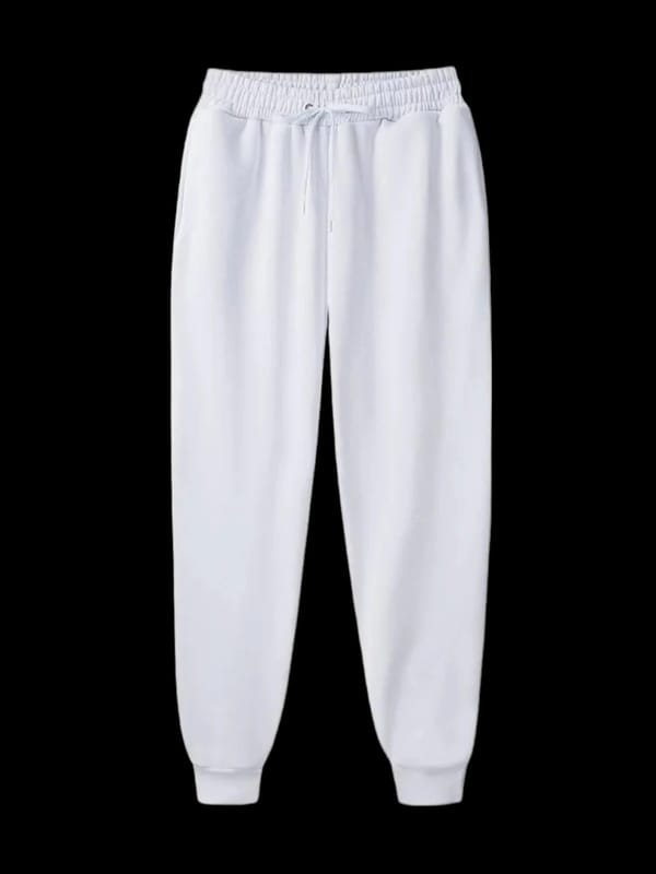 ST ,Plain Sport Casual SweatPants-White