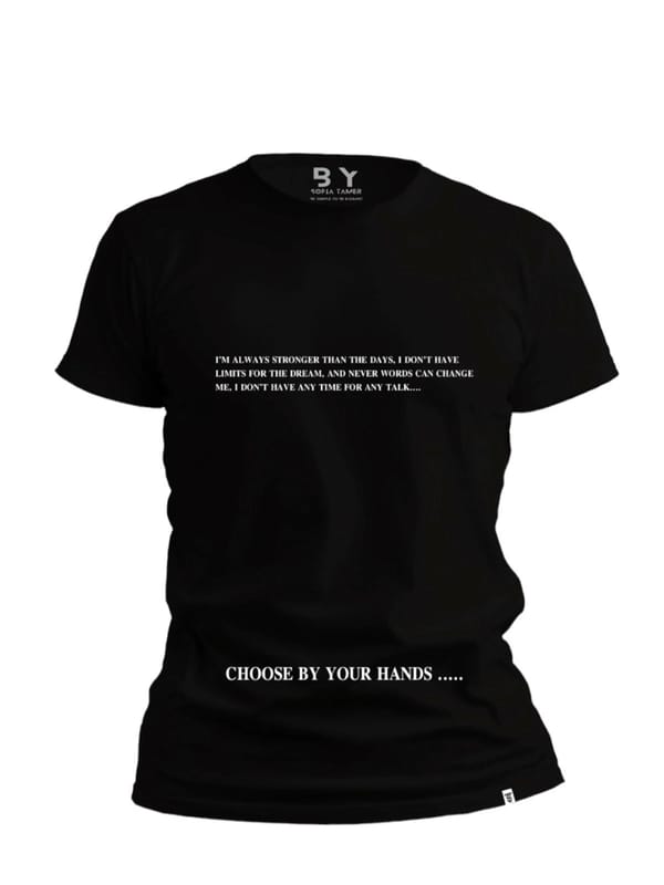 ST,Choose By Your Hands Design  T Shirt- Black