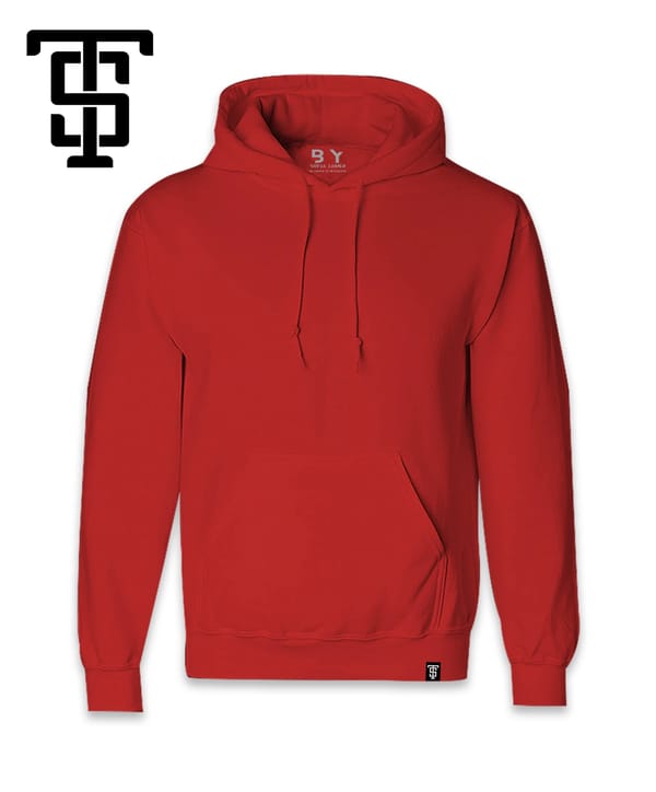 Vintage Plain ST Hoodie , Deep Red