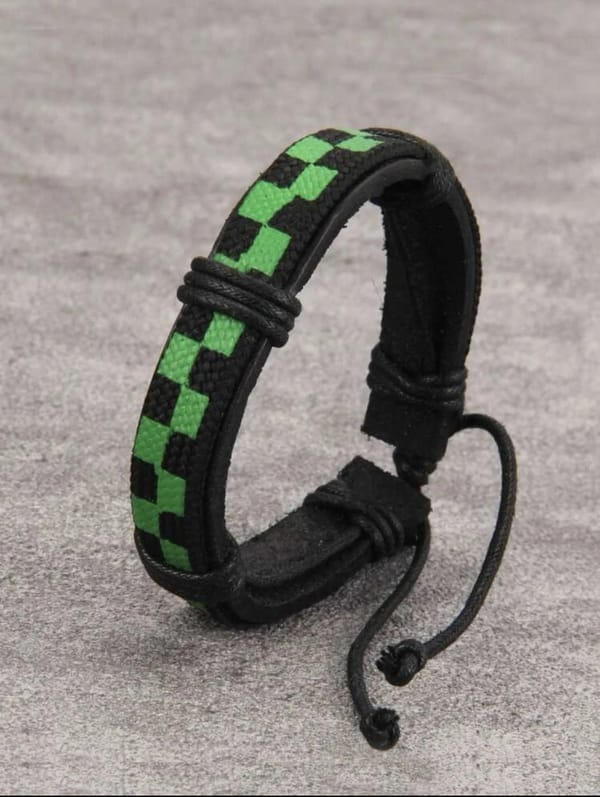 Men Plaid Pattern Bracelet