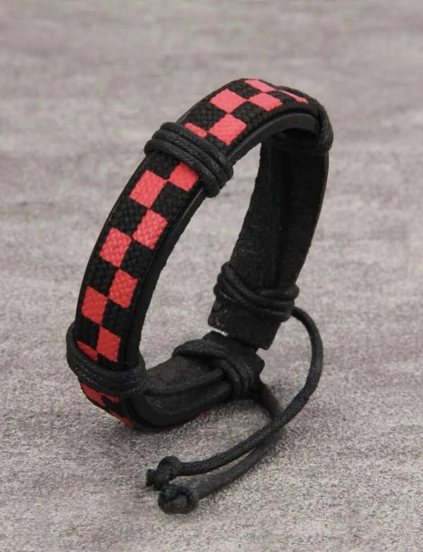 Men Plaid Pattern Bracelet