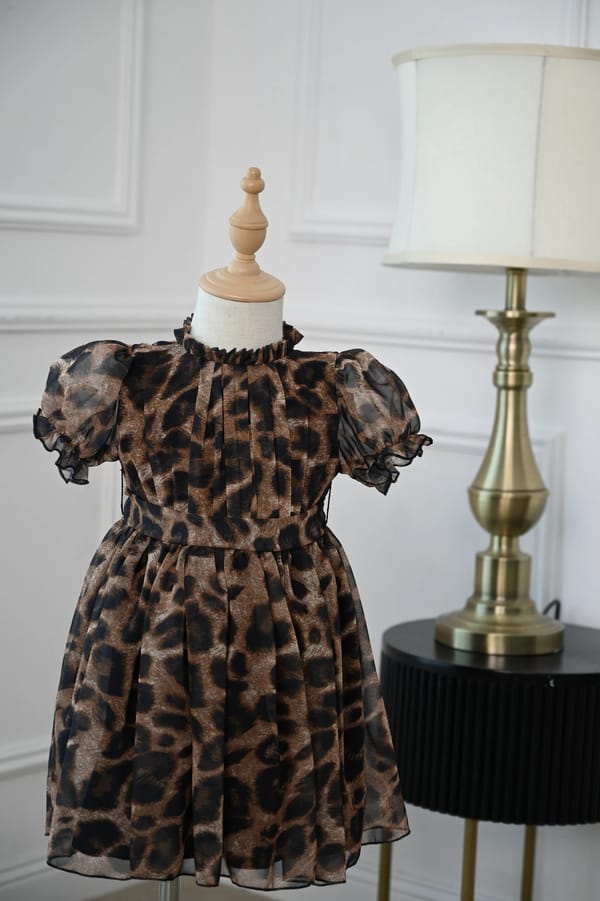 Little Leopard Chiffon Dress