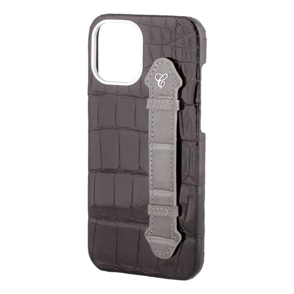 Black Croc Grey Side Finger case for 12 Pro Max