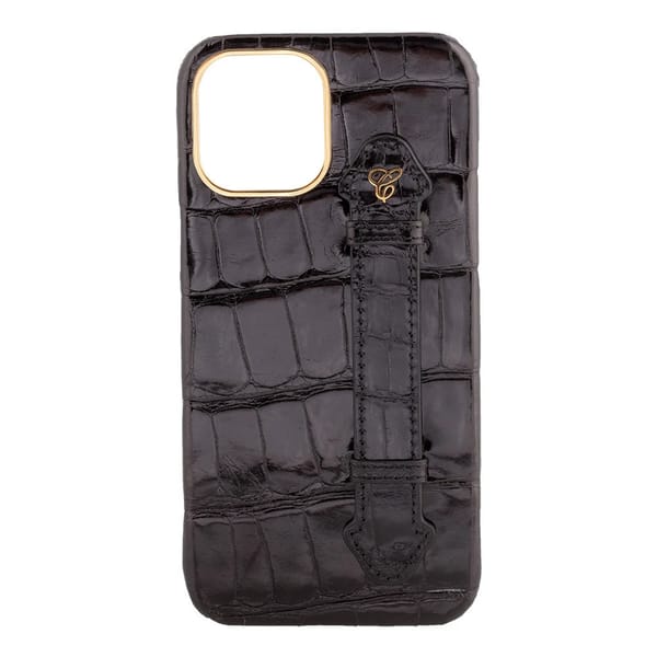 Black Croc Black Side Finger case for 12 Pro