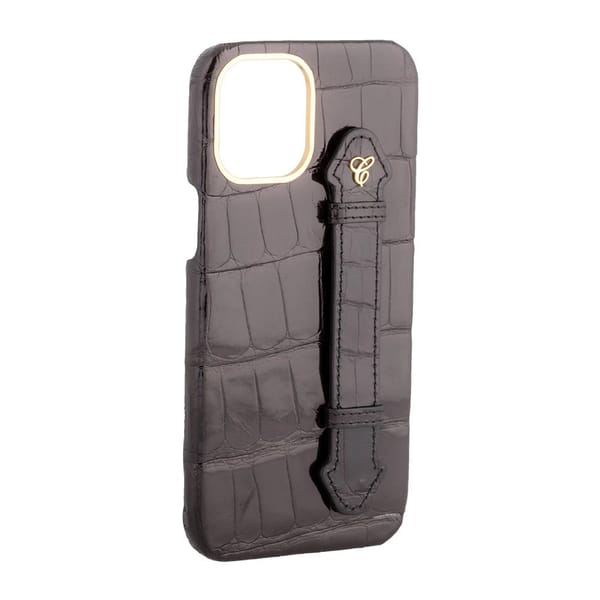Black Croc Black Side Finger case for 12 Pro