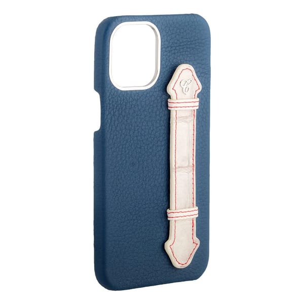 Navy Togo/ Himalayan Croc Side Finger case for 12 Pro