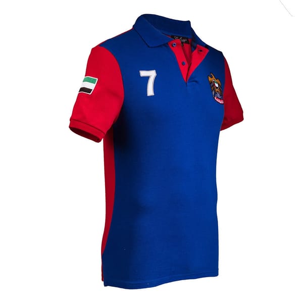 Cal 2 Polo - Royal Blue & Red
