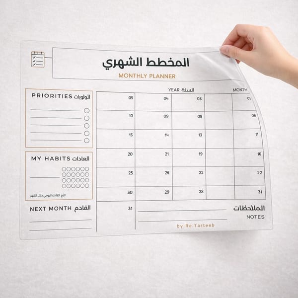 Transparent Static Cling Monthly Wall Planner – Reusable Dry Erase