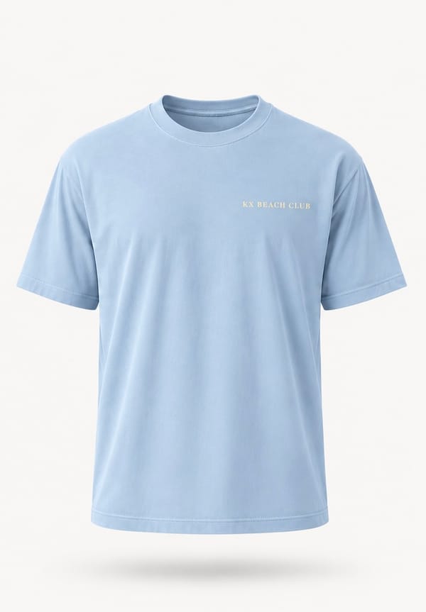 WELNESS COMES IN WAVES TEE - SKY BLUE