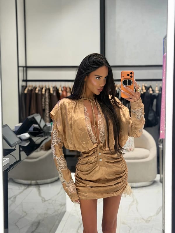 Dress with Lace (Brown)