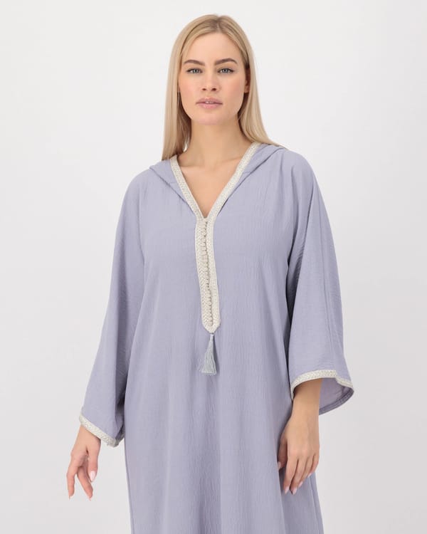 Light Grey - Hoodie Kaftan