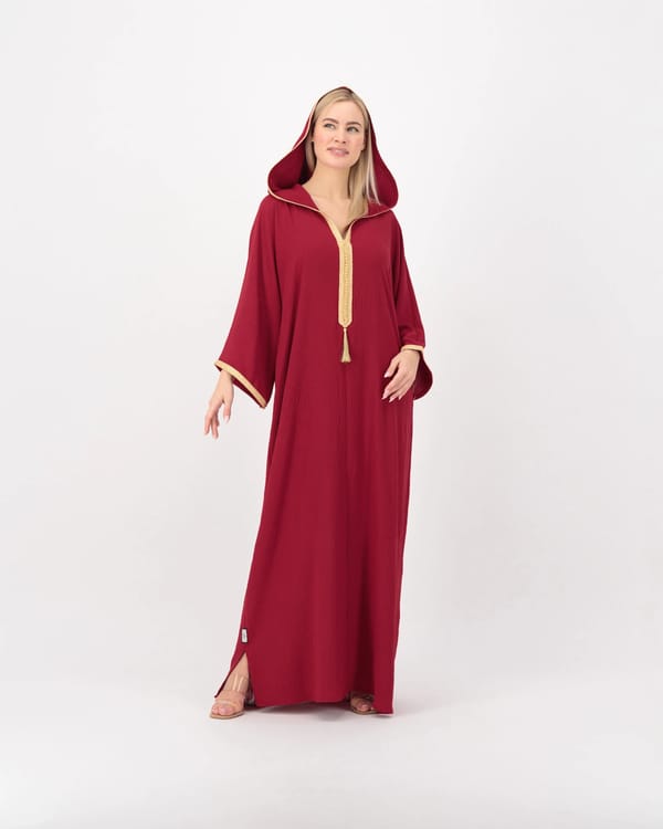 Maroon - Hoodie Kaftan