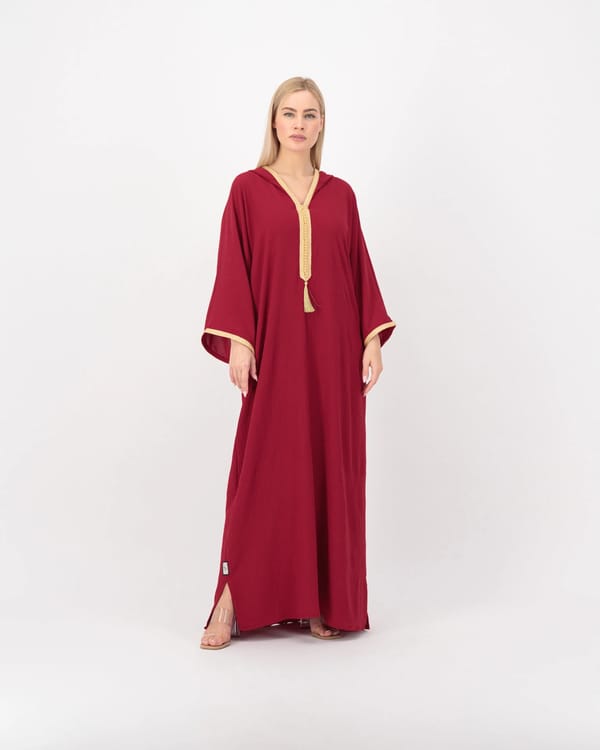 Maroon - Hoodie Kaftan