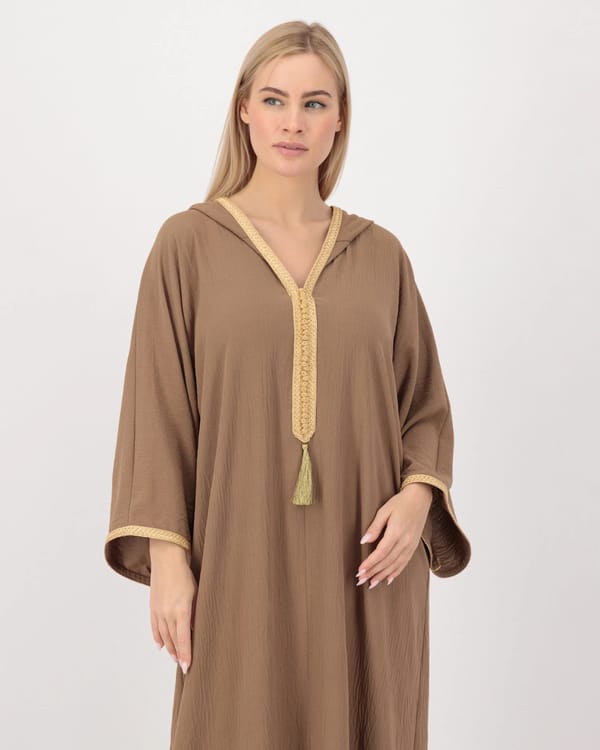 Brown - Hoodie Kaftan