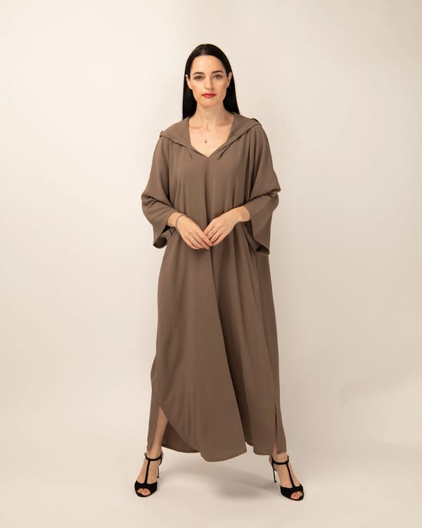 Brown - Hoodie Dress