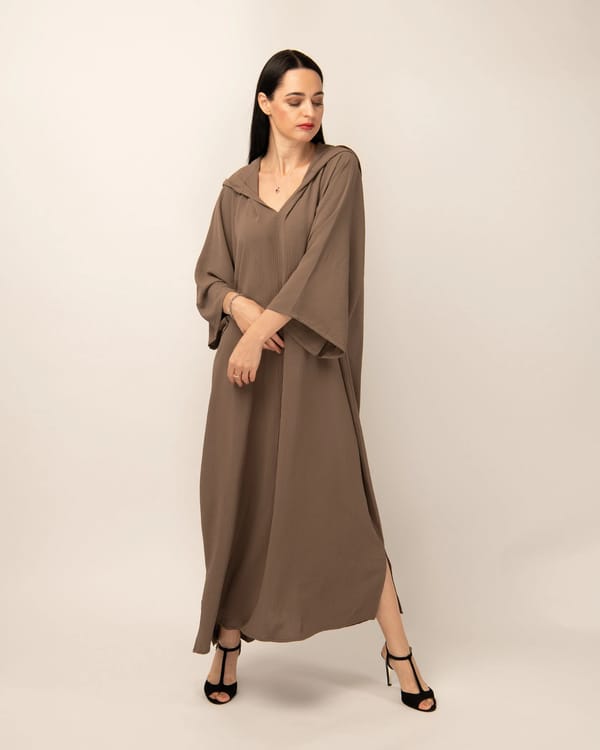 Brown - Hoodie Dress