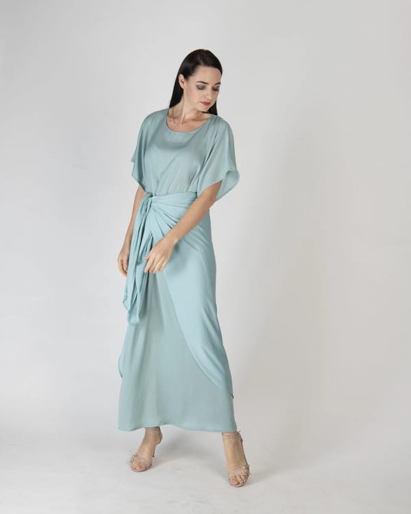 بيبي بلو - طقم تنورة لف لتحت العباية