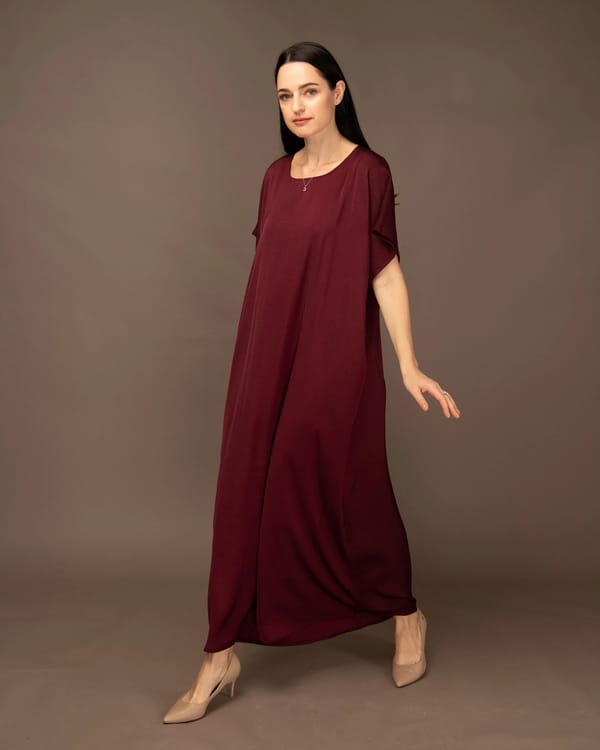 Maroon - Under Abaya Dress