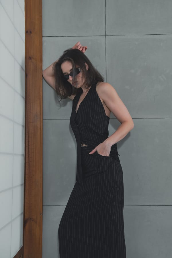 black-pinstripe-halter-skirt