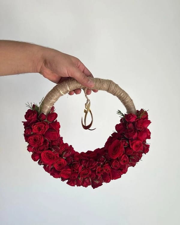 BRIDAL BOUQUET ROUND WITH BABY ROSES RED