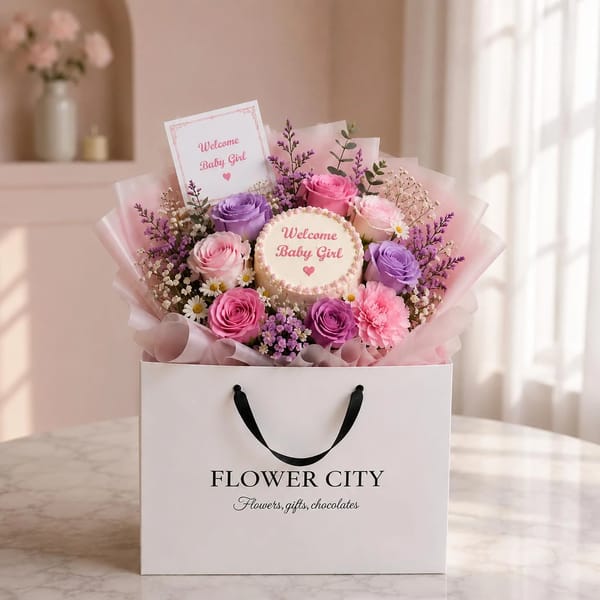 BABY GIRL CAKE BOUQUET
