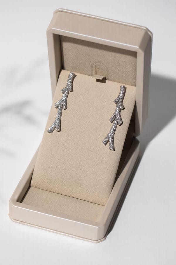 TWIG Diamond Long Earrings