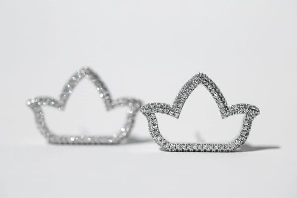 Lotus Earrings in Diamond