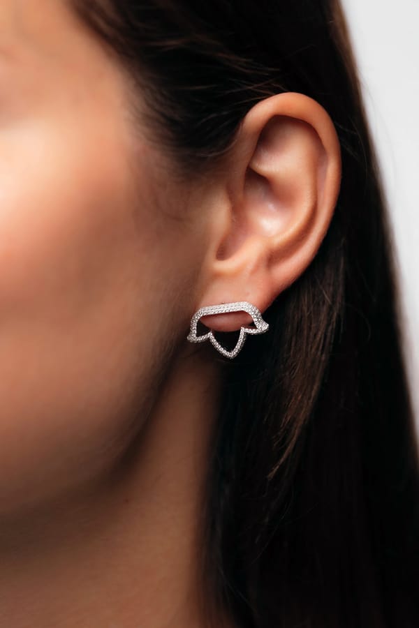 Lotus Earrings in Diamond