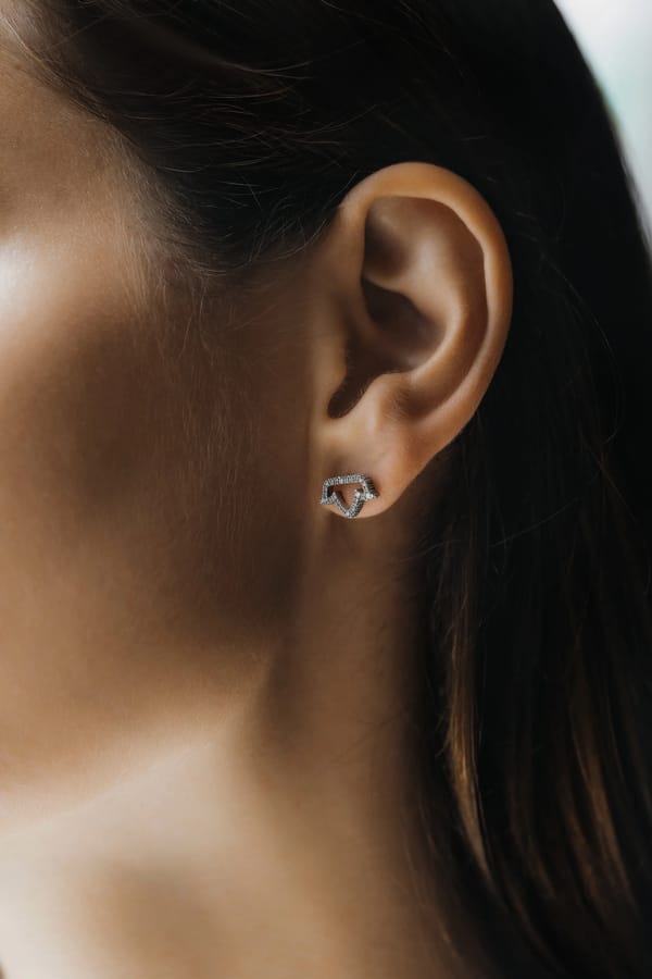 Lotus Petite Earrings in Diamond