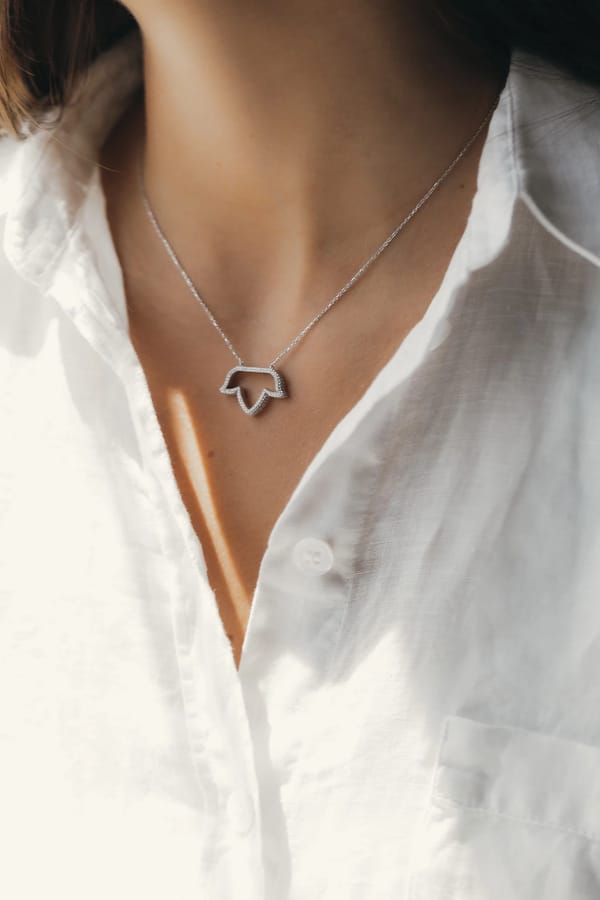 Lotus Necklace in Diamond