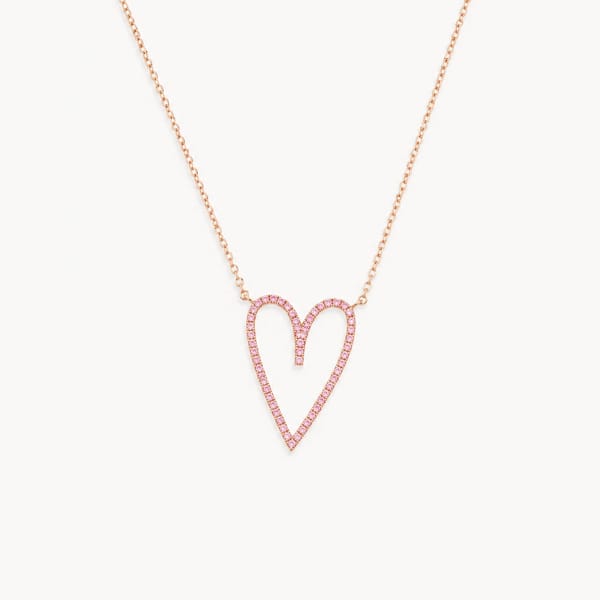 Pink Sapphire Heart Necklace