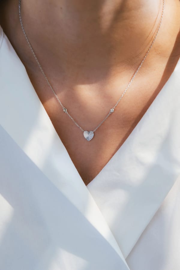 I'Heart'You Necklace with Diamonds