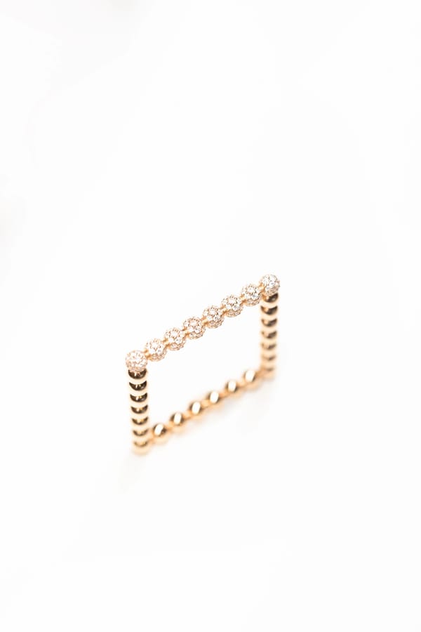 DROPS Square Ring in One Line Diamonds