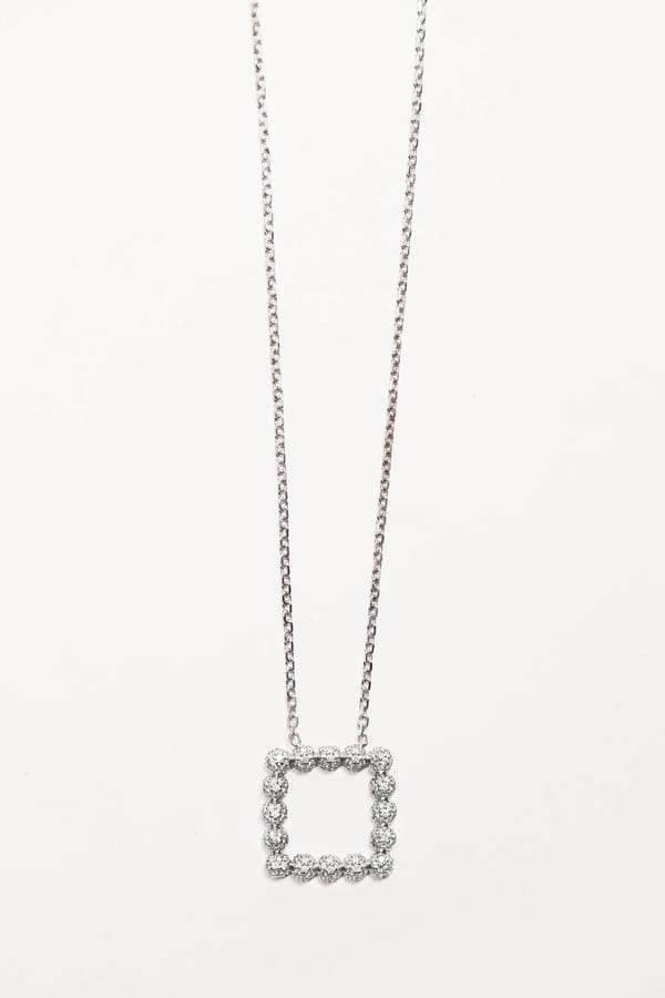 Medium Long Drops Necklace in Diamonds
