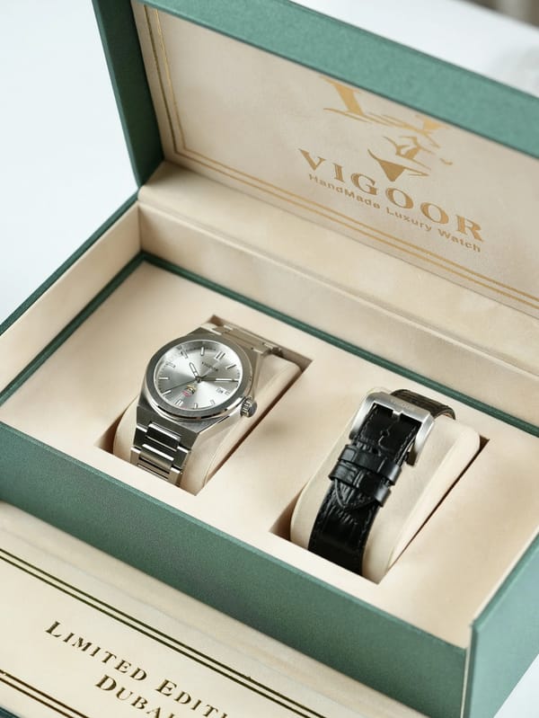FAZZA Steel+Leather Watch / ساعه فزاع ستيل+جلد