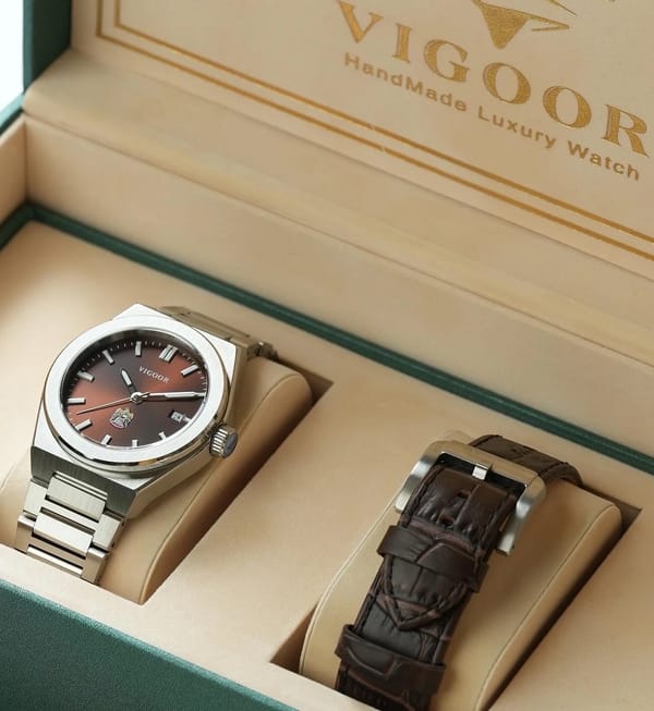 HAMDAN SteelLeatherWatch / ساعه حمدان ستيل+جلد